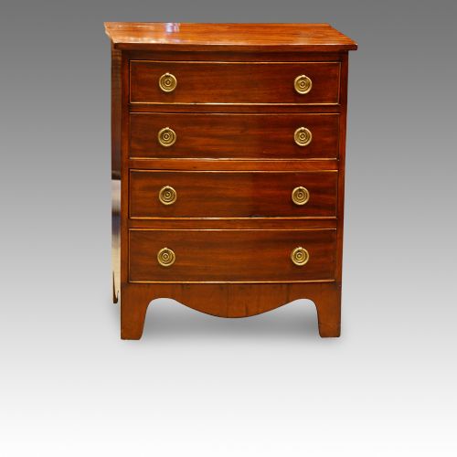 fig 1. Pair of Edwardian bow fronted mahogany bedside chests