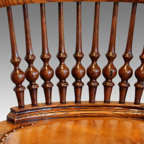 fig 1. Edwardian oak revolving desk chair