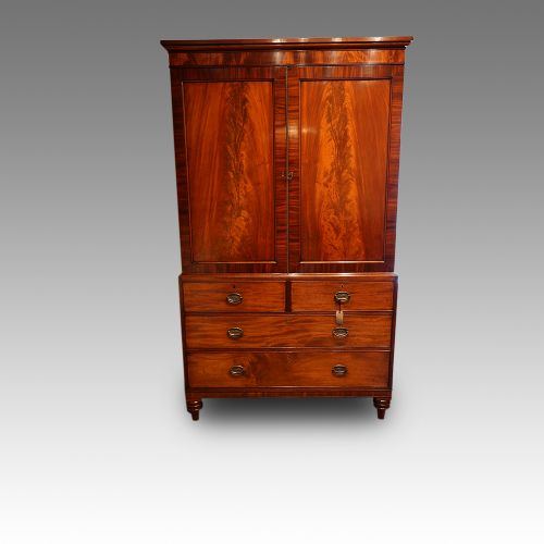 Antique Mahogany Linen Press
