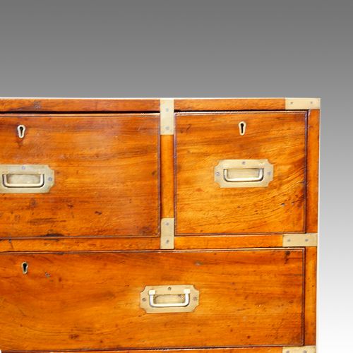 fig 1. Victorian mahogany secretaire miltary campaign chest
