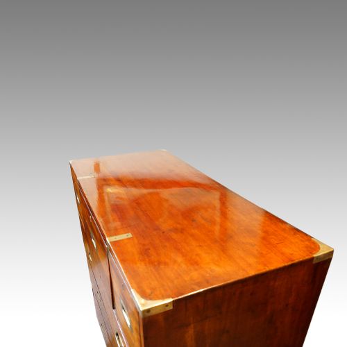 fig 2. Victorian mahogany secretaire miltary campaign chest