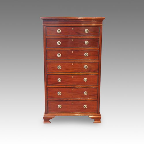 Edwardian Maple & Co Mahogany Tall Chest