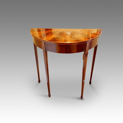 Edwardian Mahogany Demi-lune Hall Table