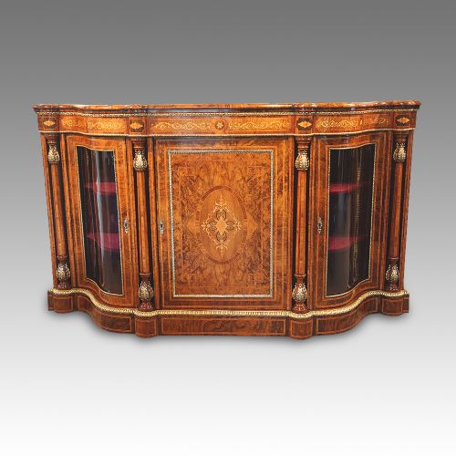 Magnificent Victorian Inlaid Walnut Credenza
