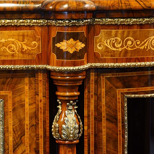 fig 1. Magnificent Victorian inlaid walnut credenza