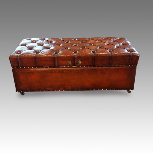 Edwardian Leather Ottoman