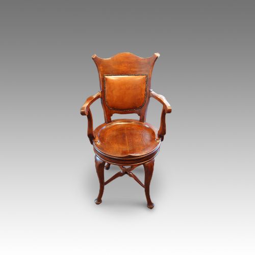 Edwardian Oak Revolving Desk Chair