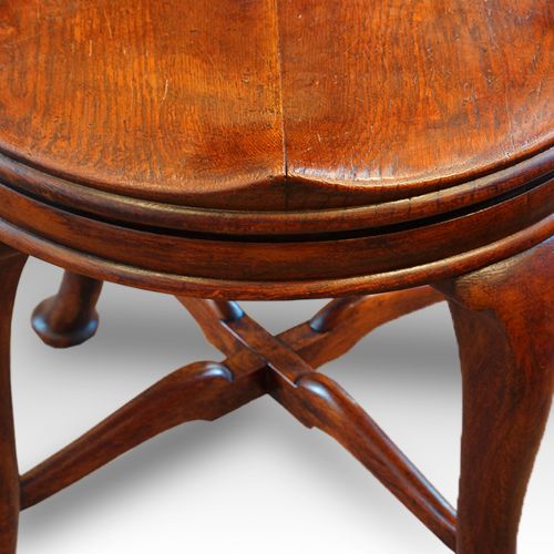 fig 2. Edwardian oak revolving desk chair