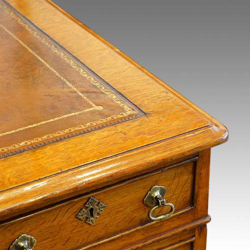 fig 2. Victorian honey oak pedestal desk