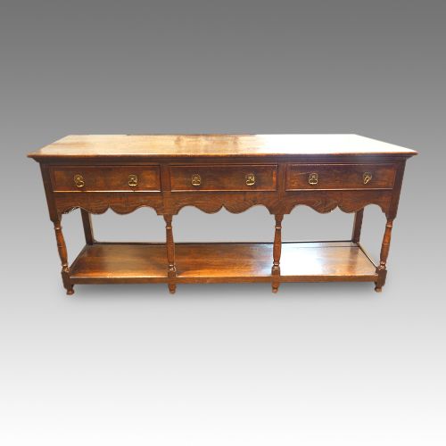 Antique Cross-banded Oak Potboard Dresser Base