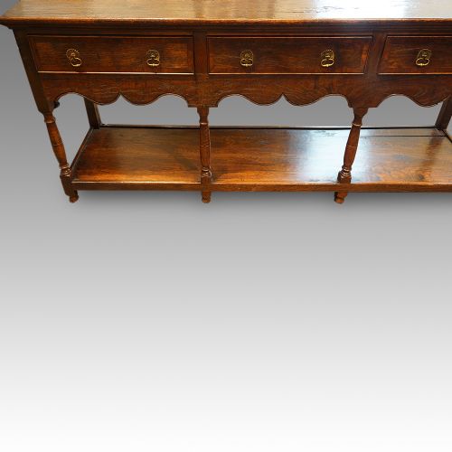 fig 1. Antique cross-banded oak potboard dresser base