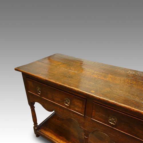 fig 2. Antique cross-banded oak potboard dresser base