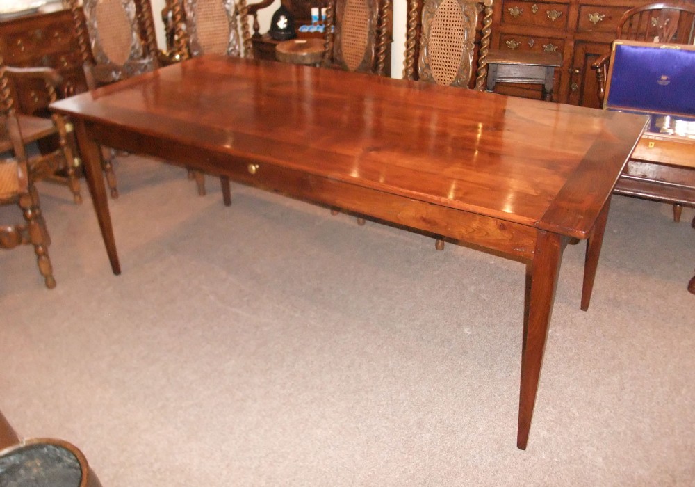 Antique French fruitwood farmhouse table