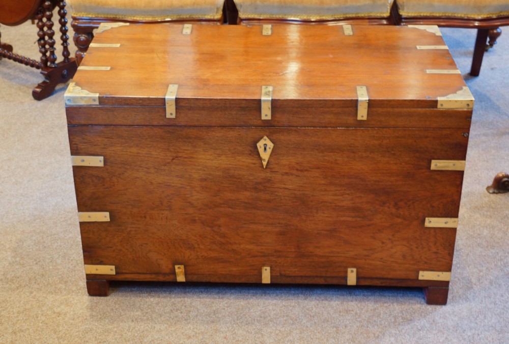 Victorian brass bound military trunk