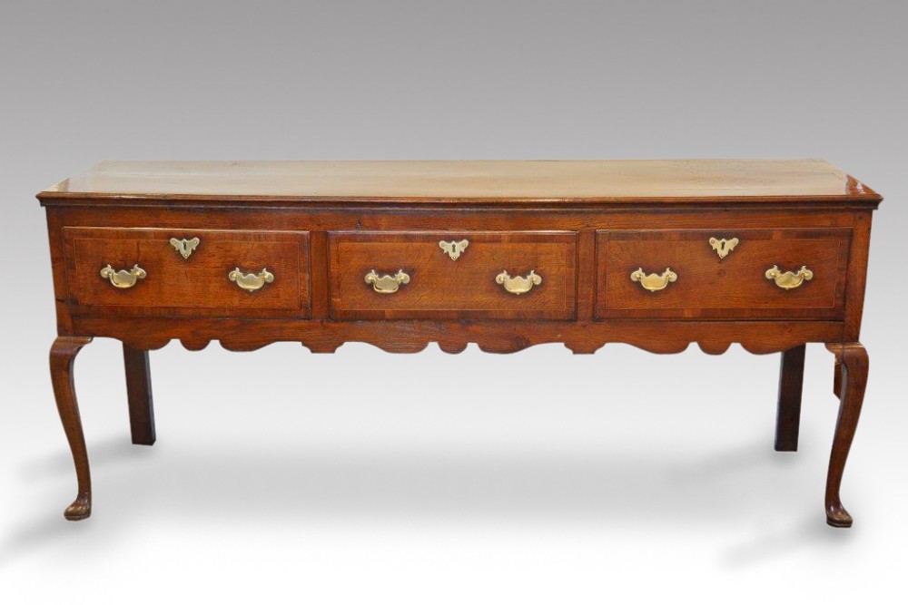 Georgian oak cabriole legged dresser base