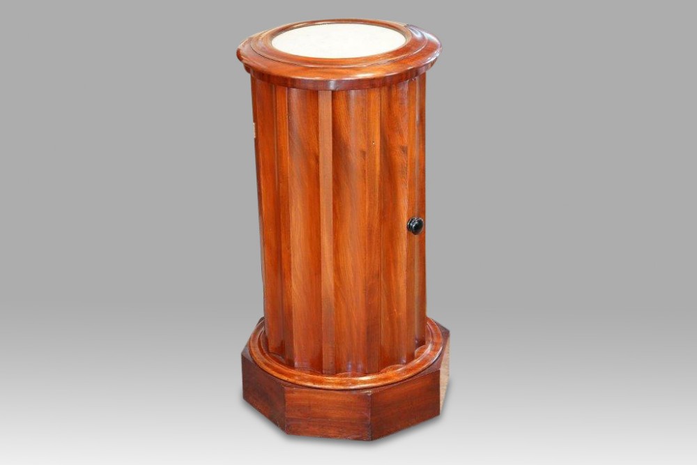 Victorian mahogany cylindrical bedside cabinet