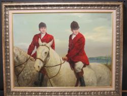 GREY BAY HUNTER HORSE PORTRAIT EQUESTRIAN PAINTINGS FOX HUNTING SPORTING ART PAINTINGS