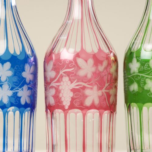 A SET OF THREE 19TH CENTURY GLASS BOTTLES - ADDITIONAL PHOTO 3