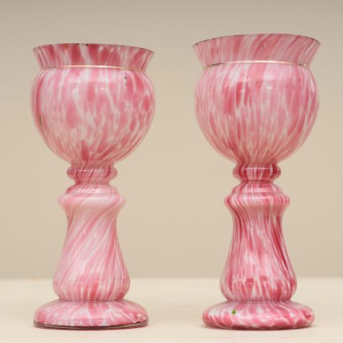 A PAIR OF 20TH CENTURY SPLATTER GLASS VASES - ADDITIONAL PHOTO 5