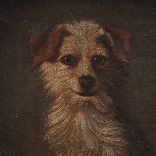 A 19TH CENTURY PAINTING OF A DOG - ADDITIONAL PHOTO 1
