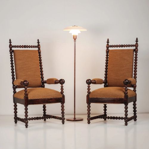 A PAIR OF 19TH CENTURY FAUX ROSEWOOD ARMCHAIRS - ADDITIONAL PHOTO 2