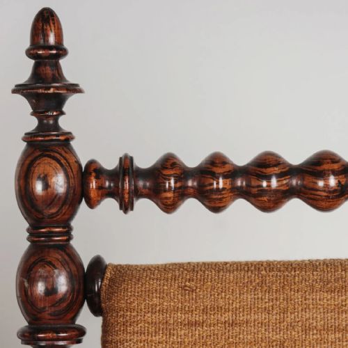 A PAIR OF 19TH CENTURY FAUX ROSEWOOD ARMCHAIRS - ADDITIONAL PHOTO 4
