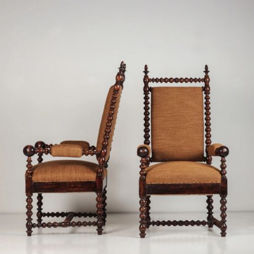 A PAIR OF 19TH CENTURY FAUX ROSEWOOD ARMCHAIRS - ADDITIONAL PHOTO 6