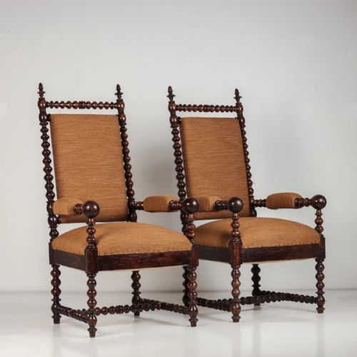 A PAIR OF 19TH CENTURY FAUX ROSEWOOD ARMCHAIRS - ADDITIONAL PHOTO 7