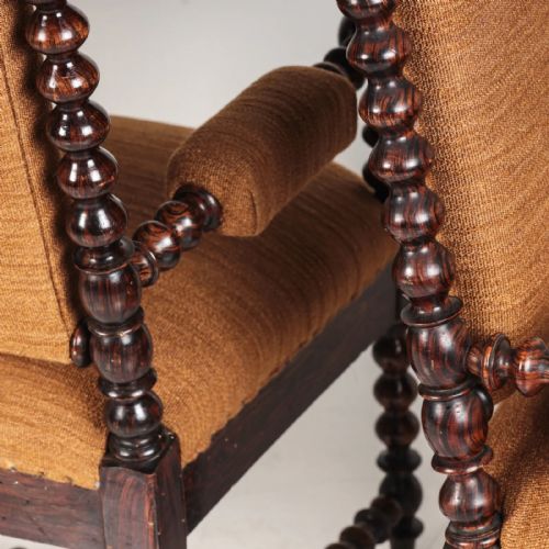 A PAIR OF 19TH CENTURY FAUX ROSEWOOD ARMCHAIRS - ADDITIONAL PHOTO 9