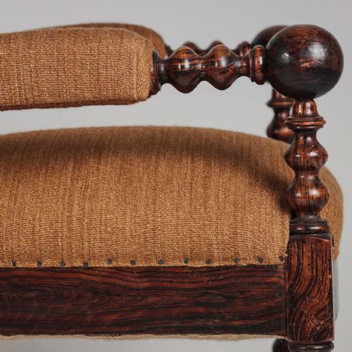 A PAIR OF 19TH CENTURY FAUX ROSEWOOD ARMCHAIRS - ADDITIONAL PHOTO 11