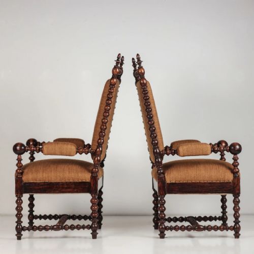 A PAIR OF 19TH CENTURY FAUX ROSEWOOD ARMCHAIRS - ADDITIONAL PHOTO 13