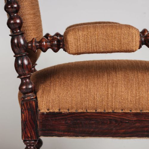 A PAIR OF 19TH CENTURY FAUX ROSEWOOD ARMCHAIRS - ADDITIONAL PHOTO 14