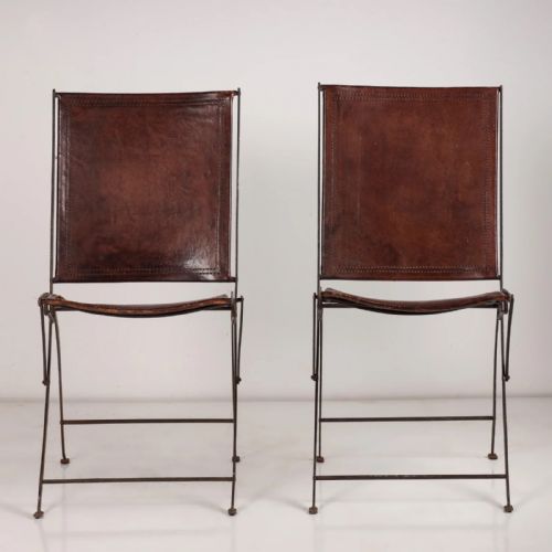 A PAIR OF FRENCH LEATHER CHAIRS CIRCA 1900 - ADDITIONAL PHOTO 1