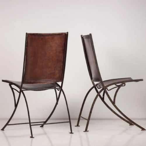 A PAIR OF FRENCH LEATHER CHAIRS CIRCA 1900 - ADDITIONAL PHOTO 2