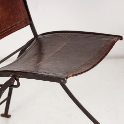 A PAIR OF FRENCH LEATHER CHAIRS CIRCA 1900 - ADDITIONAL PHOTO 3