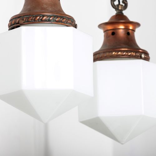 A PAIR OF 1930S HEXAGONAL LIGHTS - ADDITIONAL PHOTO 3