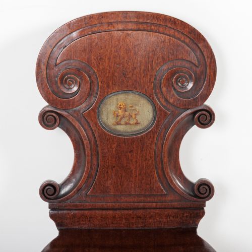 A PAIR OF 19TH CENTURY ENGLISH HALL CHAIRS - ADDITIONAL PHOTO 2