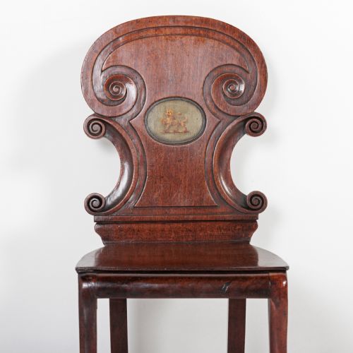 A PAIR OF 19TH CENTURY ENGLISH HALL CHAIRS - ADDITIONAL PHOTO 6