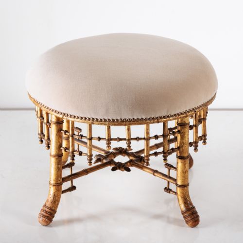 A 19TH CENTURY FAUX BAMBOO STOOL - ADDITIONAL PHOTO 1