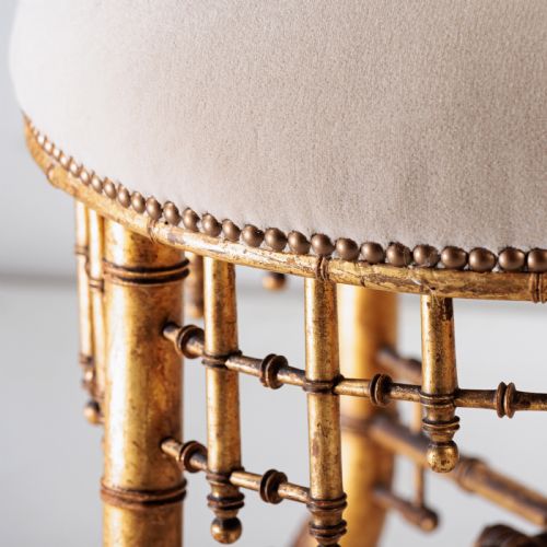 A 19TH CENTURY FAUX BAMBOO STOOL - ADDITIONAL PHOTO 4