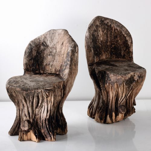 A PAIR OF 20TH CENTURY DUG OUT GARDEN SEATS - ADDITIONAL PHOTO 4