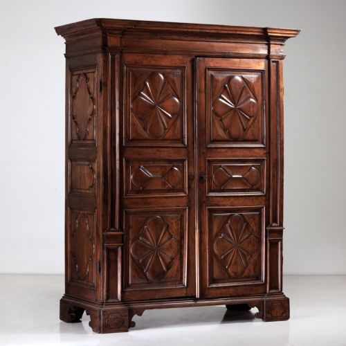 A 17TH CENTURY GENOESE WALNUT CABINET