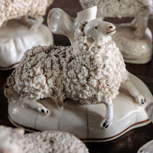 A COLLECTION OF EIGHT 19TH CENTURY STAFFORDSHIRE SHEEP - ADDITIONAL PHOTO 2