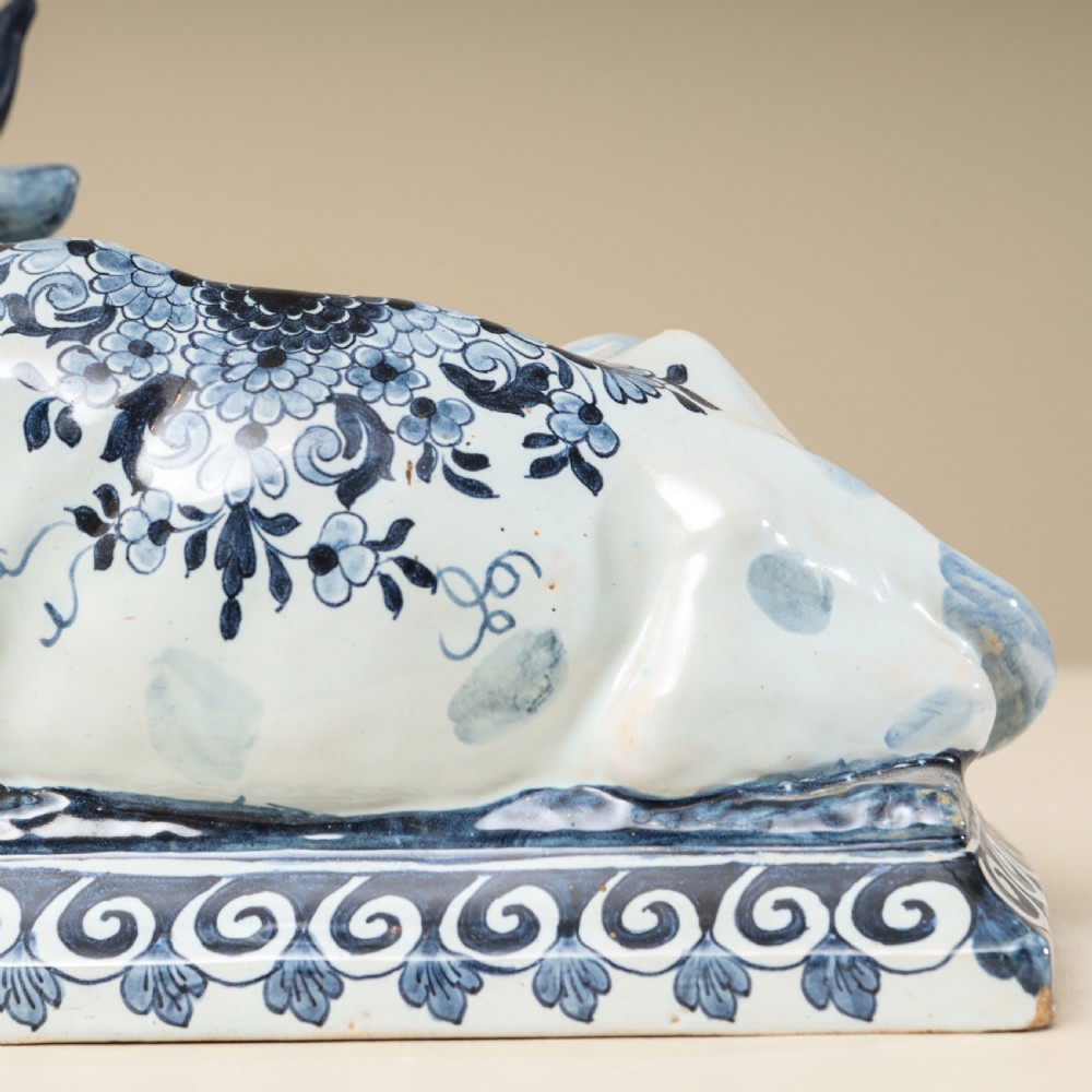 A Pair of 18th Century Delft Cows figurines View IX