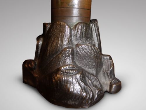 PAIR OF REGENCY PATINATED BRONZE CANDLESTICKS - ADDITIONAL PHOTO 3