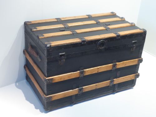 fig 1. Victorian Canvas Covered Steamer Trunk