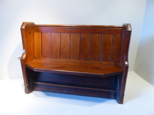 fig 1. 19th Century Stained Pine Church Pew