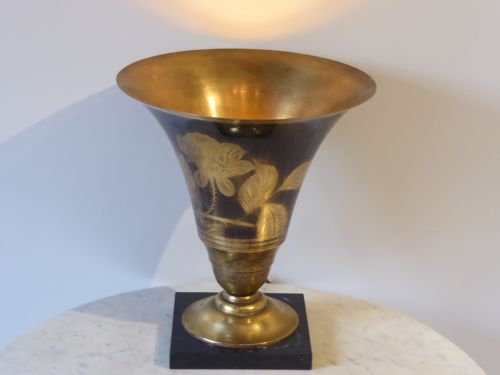 Art Deco Dinanderie Vase Uplighter