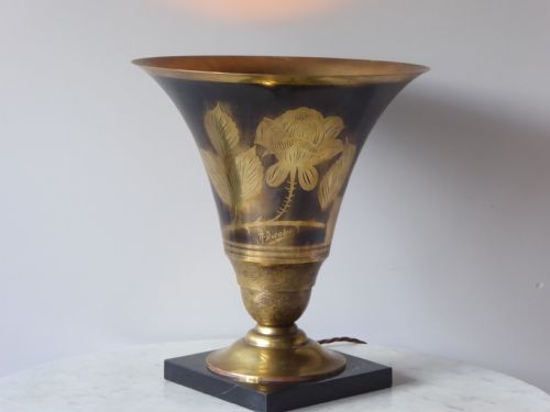 fig 1. Art Deco Dinanderie Vase Uplighter