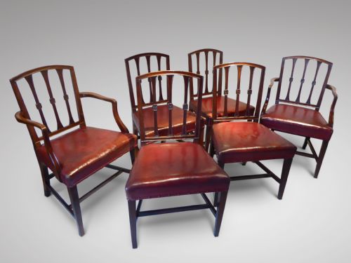Set of Six George III Mahogany Dining Chairs
